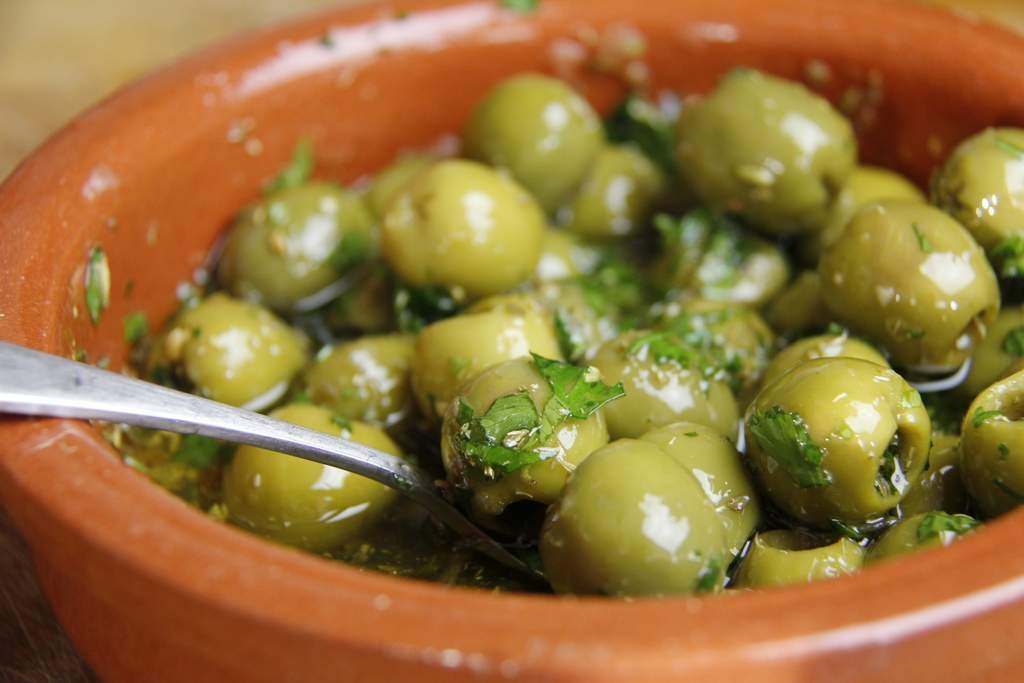 Gemarineerde olijven tapas