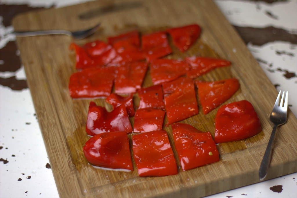 Geroosterde puntpaprika's