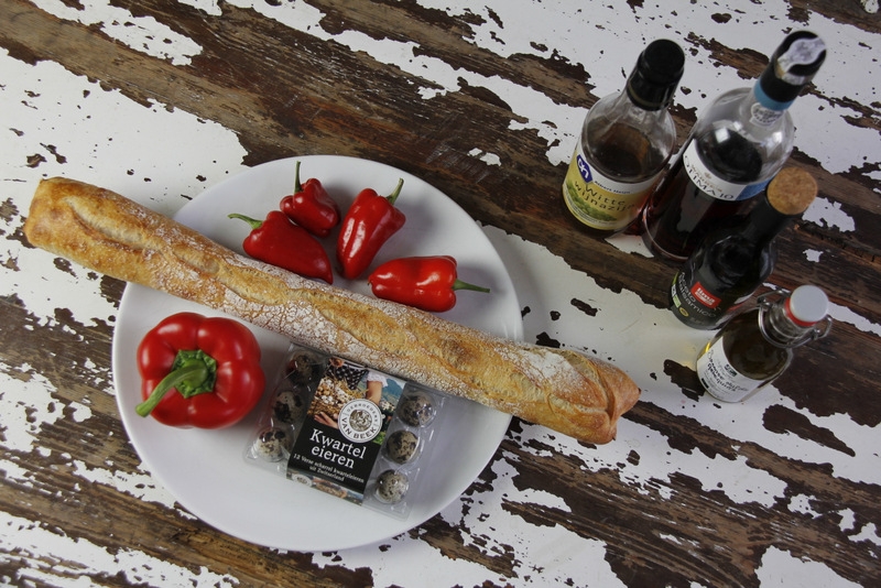 Tapas kwartelei met gegrilde paprika